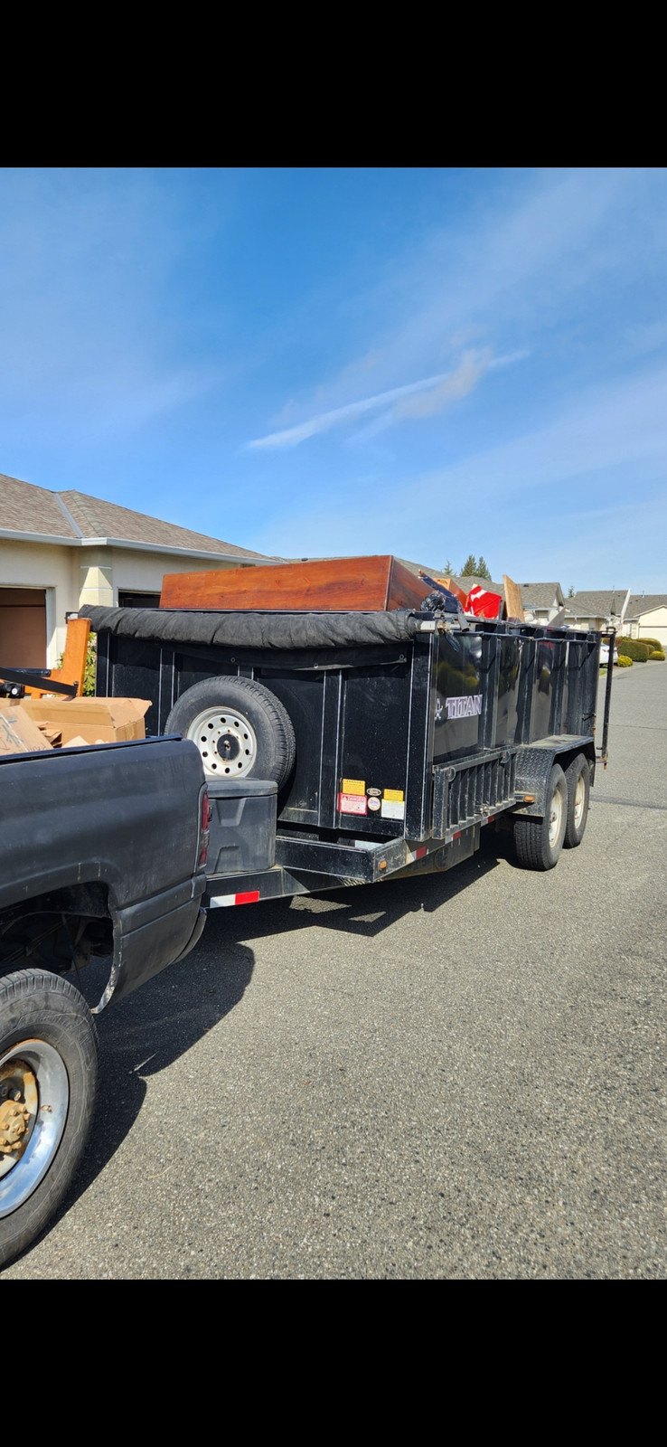 The Junk Matters trailer loaded with furniture from a Nanaimo home removal