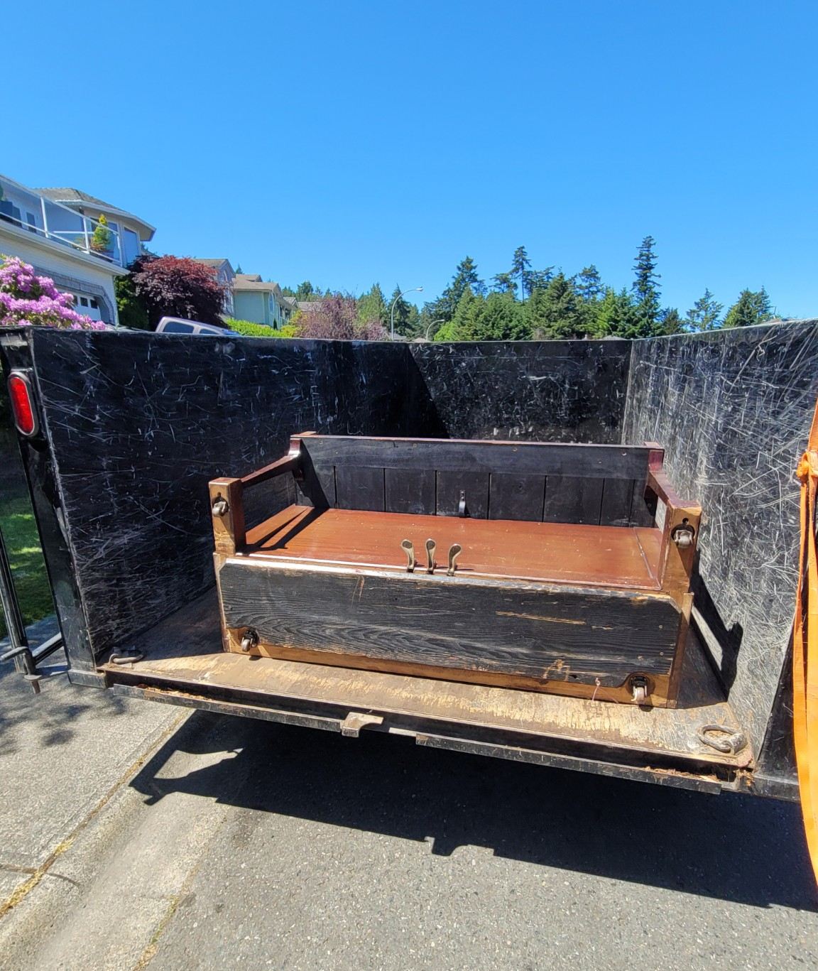 The piano loaded in the Junk Matters trailer