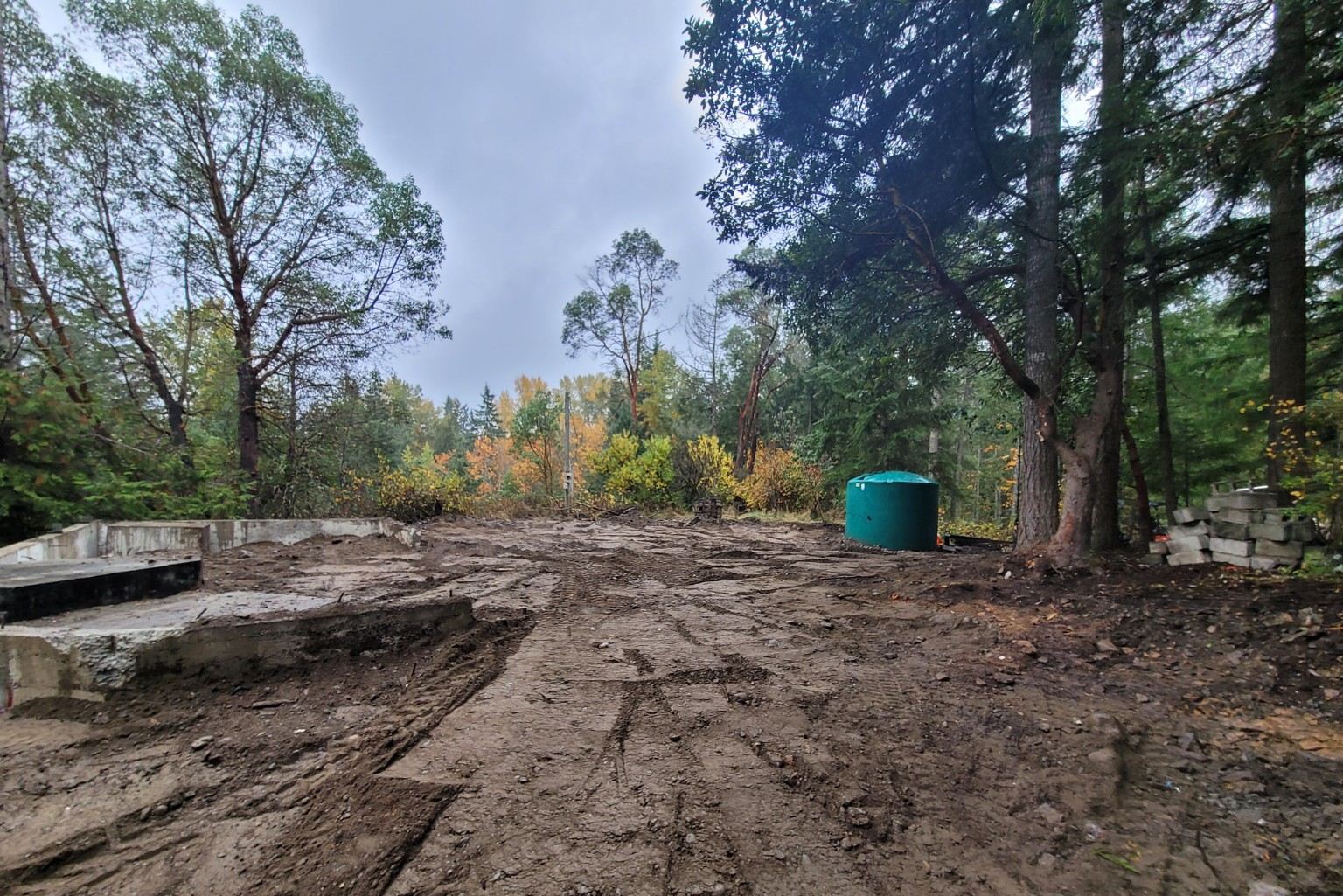 The same property cleared and graded level